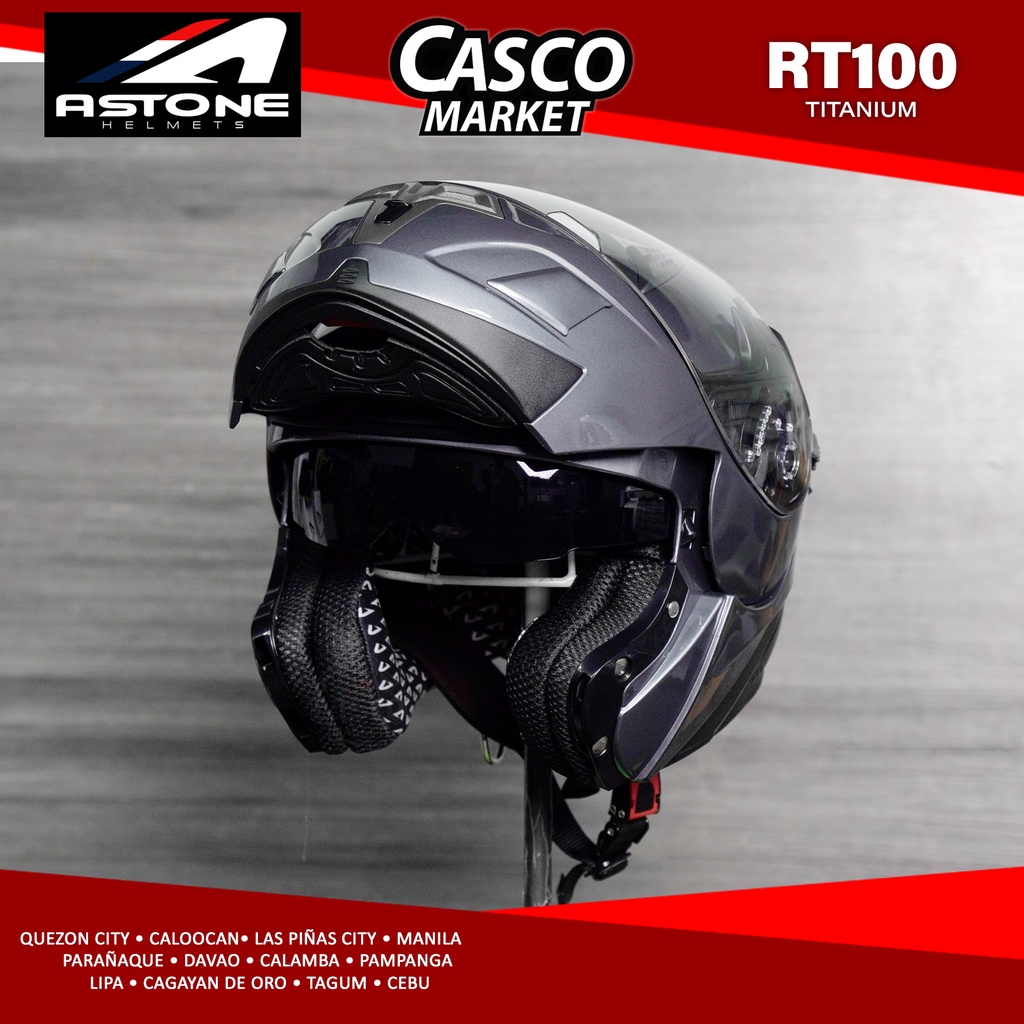 ASTONE RT100 MODULAR DUALVISOR MOTORCYCLE HELMET | Shopee Philippines