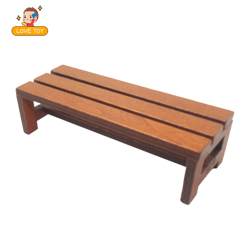 [whgirl]Vintage Wooden Leisure Long Stool Model for 1:12 Dollhouse ...