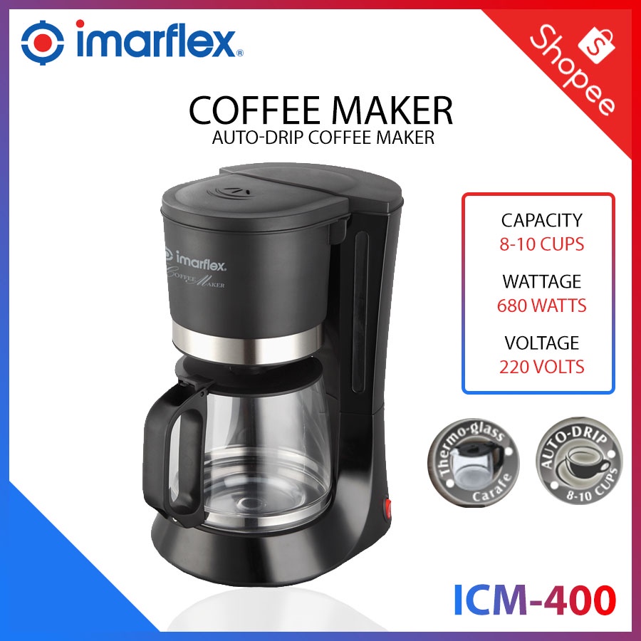 Imarflex Coffee Maker ICM400 810 Cups Black Shopee Philippines