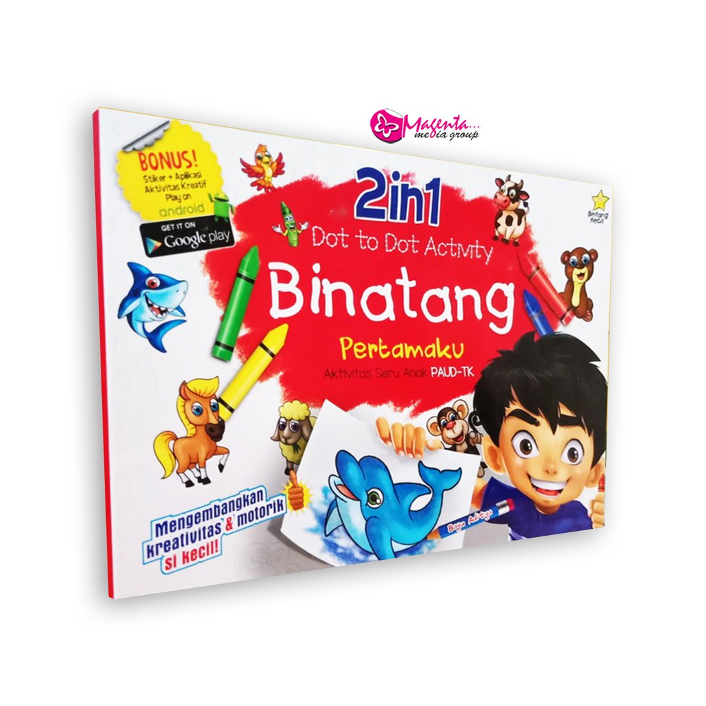 Kindergarten Children's Book 2 IN 1 DOT TO DOT Animal Series PLUS Fruit ...