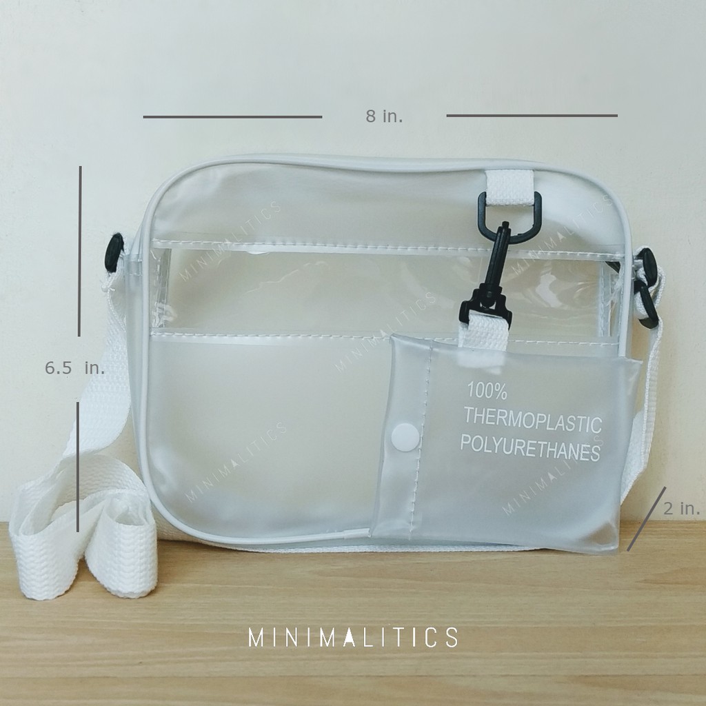 Transparent PVC Bag Clear Bag Hygiene Kit White Sling Bag Minimalist Bag