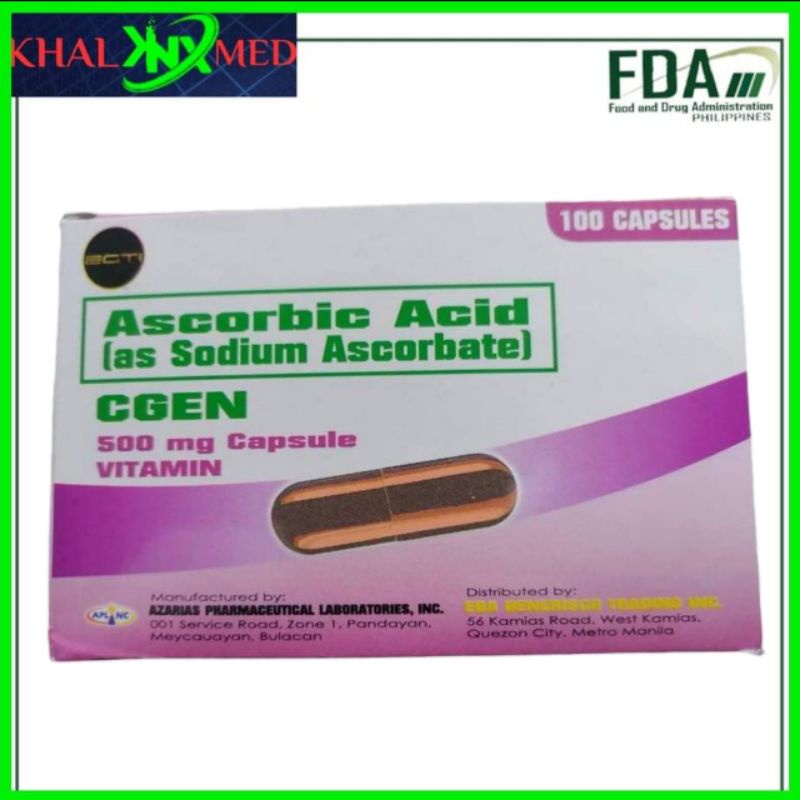 CGEN ASCORBIC ACID (as Sodium Ascorbate) 500mg Capsules 100s Shopee