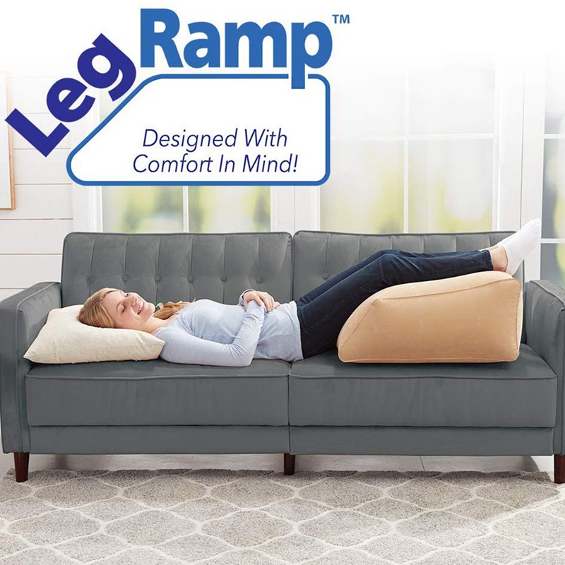 New Inflatable Leg Ramp Pillow Elevates Legs Feet Knee for Relief Leg ...