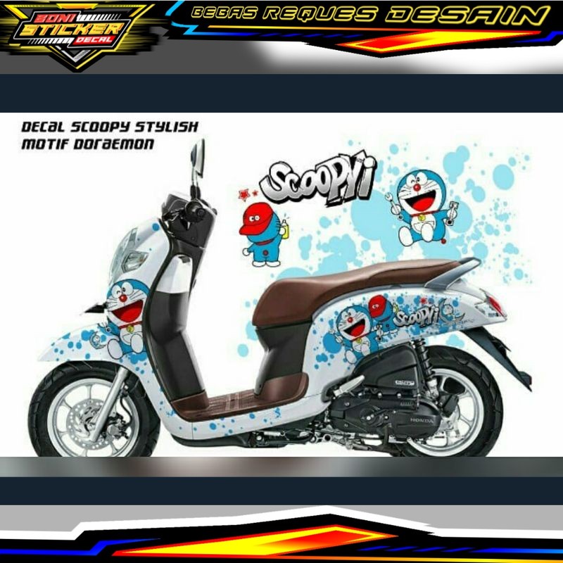 PUTIH Sticker Decal doraemon Motif doraemon Variation White Blue Code ...