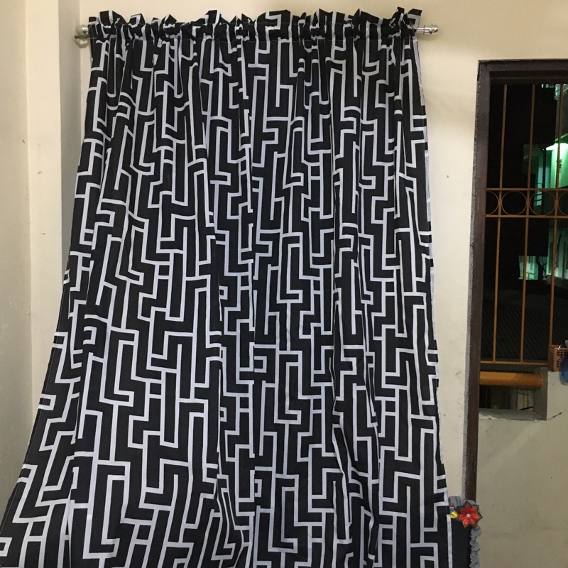 MAZE NO RING CURTAIN / GEENA FABRIC | Shopee Philippines