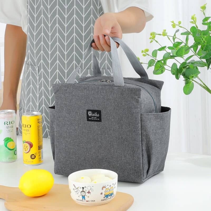 fashionable insulation waterproof canvas lunch bag (big size ) Shopee