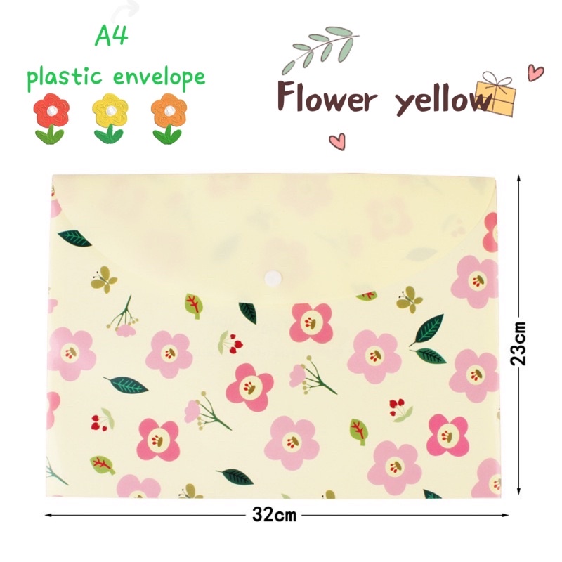 A4 plastic envelope cute cartoon file bag student stationery 1pc ...
