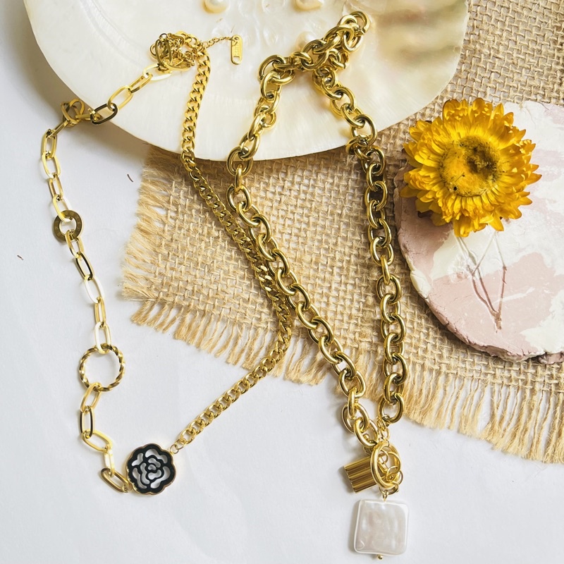 Pearl Padlock Necklace Rose Stainless Shopee Philippines