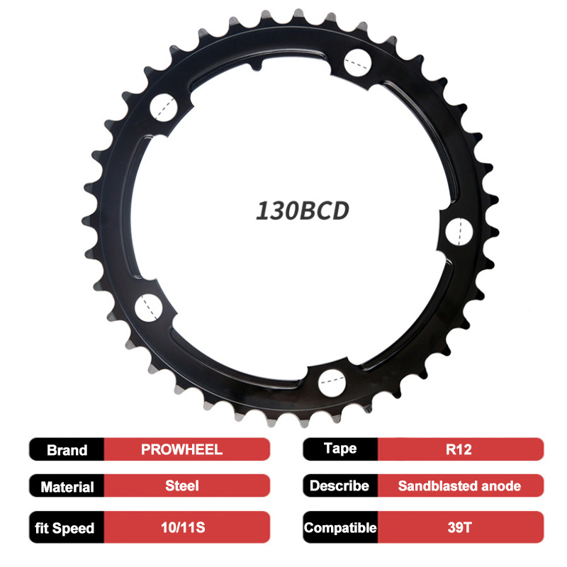 PROWHEEL 130 BCD Chainring Road Bike Chain Ring 39T/53T Aluminium/steel ...