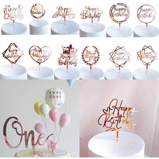 22PCS Pink Butterfly Cupcake Toppers and 1pcs Gold Metal Acrylic Panel  Happy Birthday Cake Toppers Cake Decorations for Girls Women Happy Birthday  Wedding Party Food Decorations Supplies