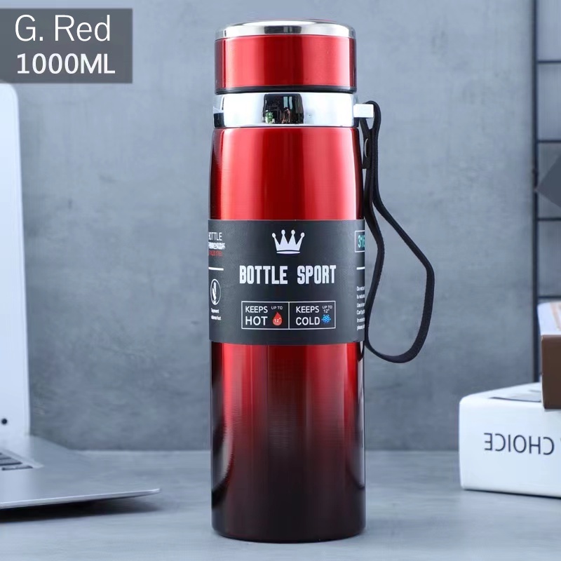 1 Liter Insulated Vacuum Thermos Bottle 33oz with Handle Leakproof