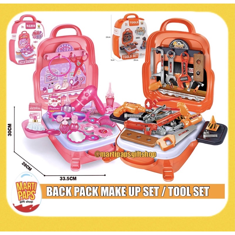 TOOLS SET MAKE UP TOY BACKPACK SUITCASE TOYS FOR KIDS | Shopee Philippines