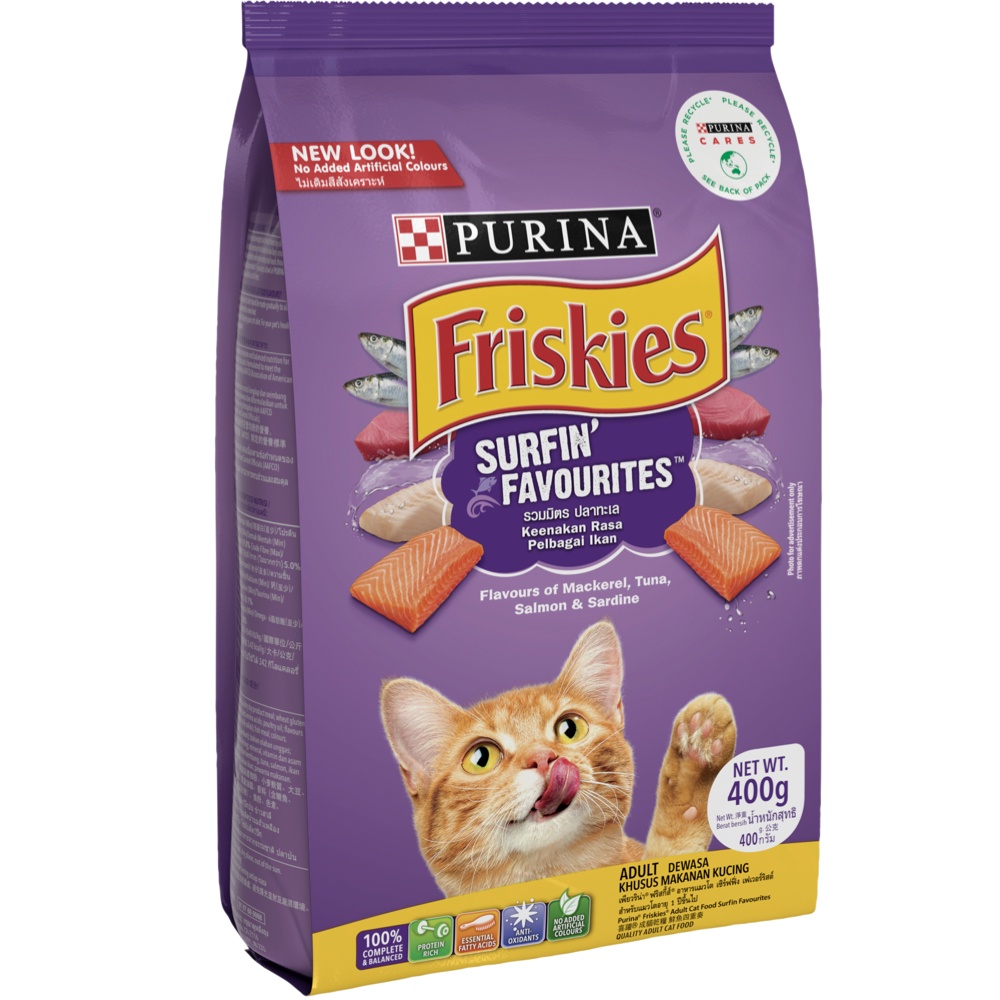 Purina Friskies Surfin Turfin Adult Dry Cat Food 400g Shopee