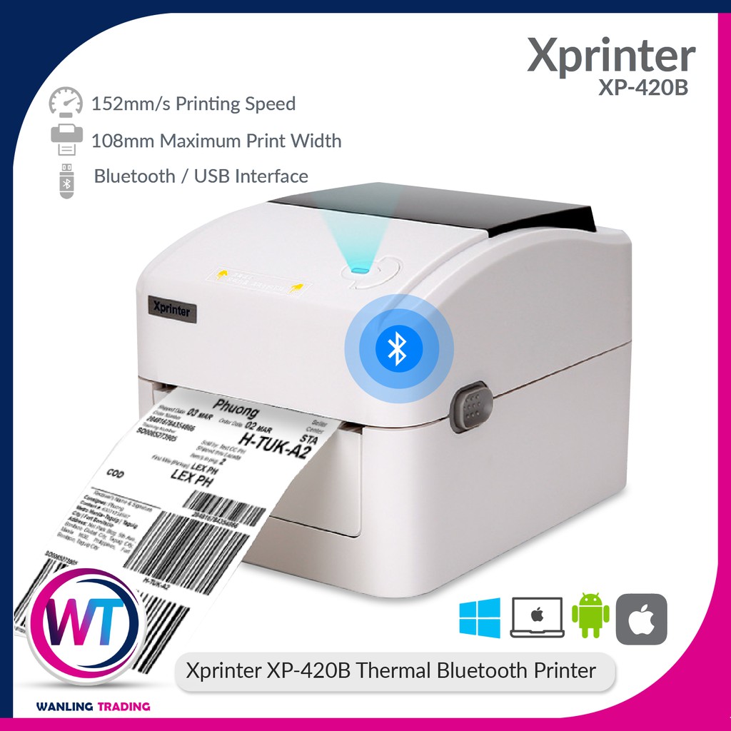 XPrinter Bluetooth Thermal Barcode Printer XP-420B Shipping Label ...