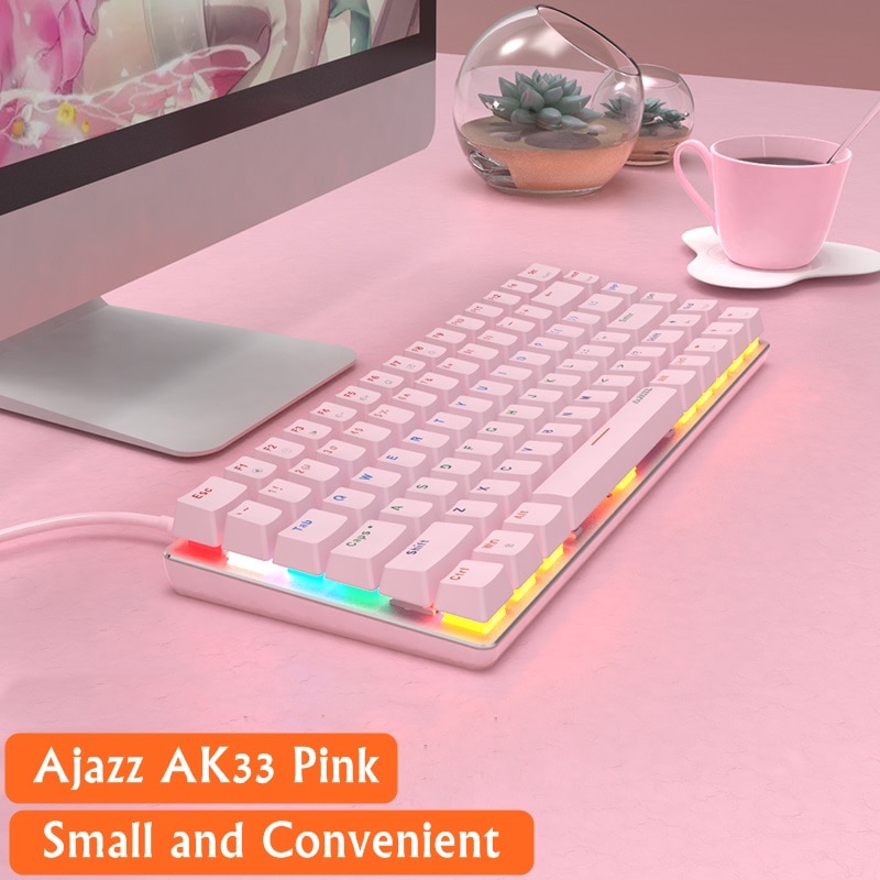 Cute Girl Metal Panel 82 Key Mechanical Keyboard, Desktop Notebook ...