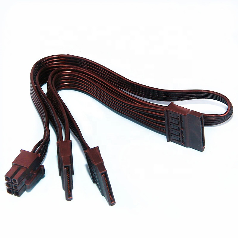 For CORSAIR RM1000x RM850x RM750X RM650x RM550x Adapter PSU Cable PCIe 6Pin to 3 Ports SATA