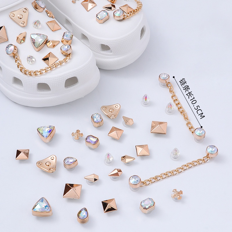 Crocs Jibbitz Diamond Pearl DIY Set Shoes Charm Button | Shopee Philippines