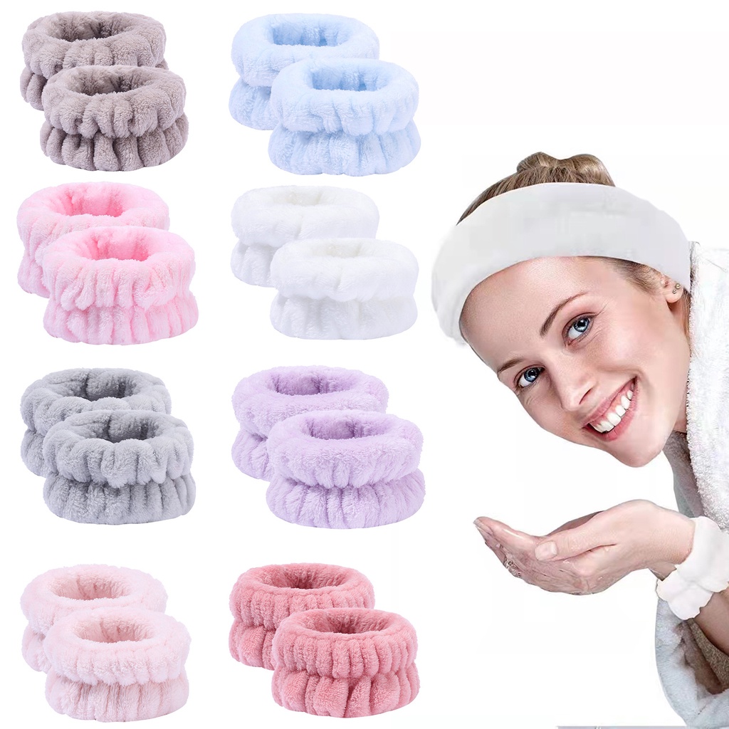 1 Pair Wrist Spa Wash Bands Microfiber Wrist Absorbent Wristbands Wrist