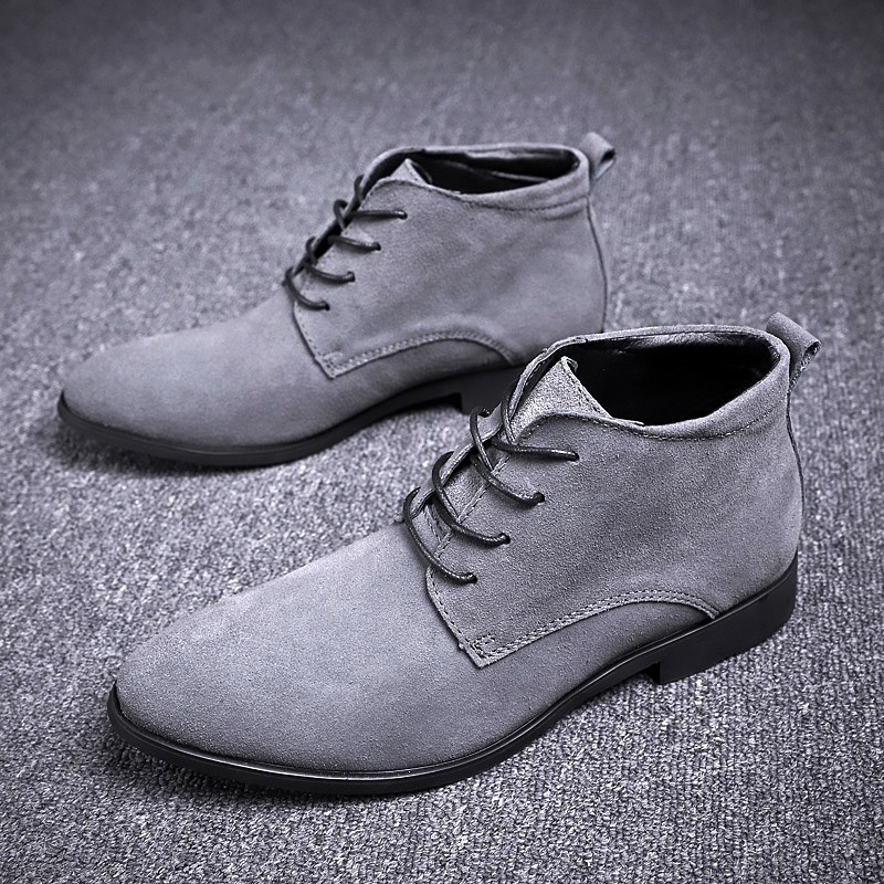 Delicate Winter Men Boots Suede Leather Vintage English Style Ridding ...