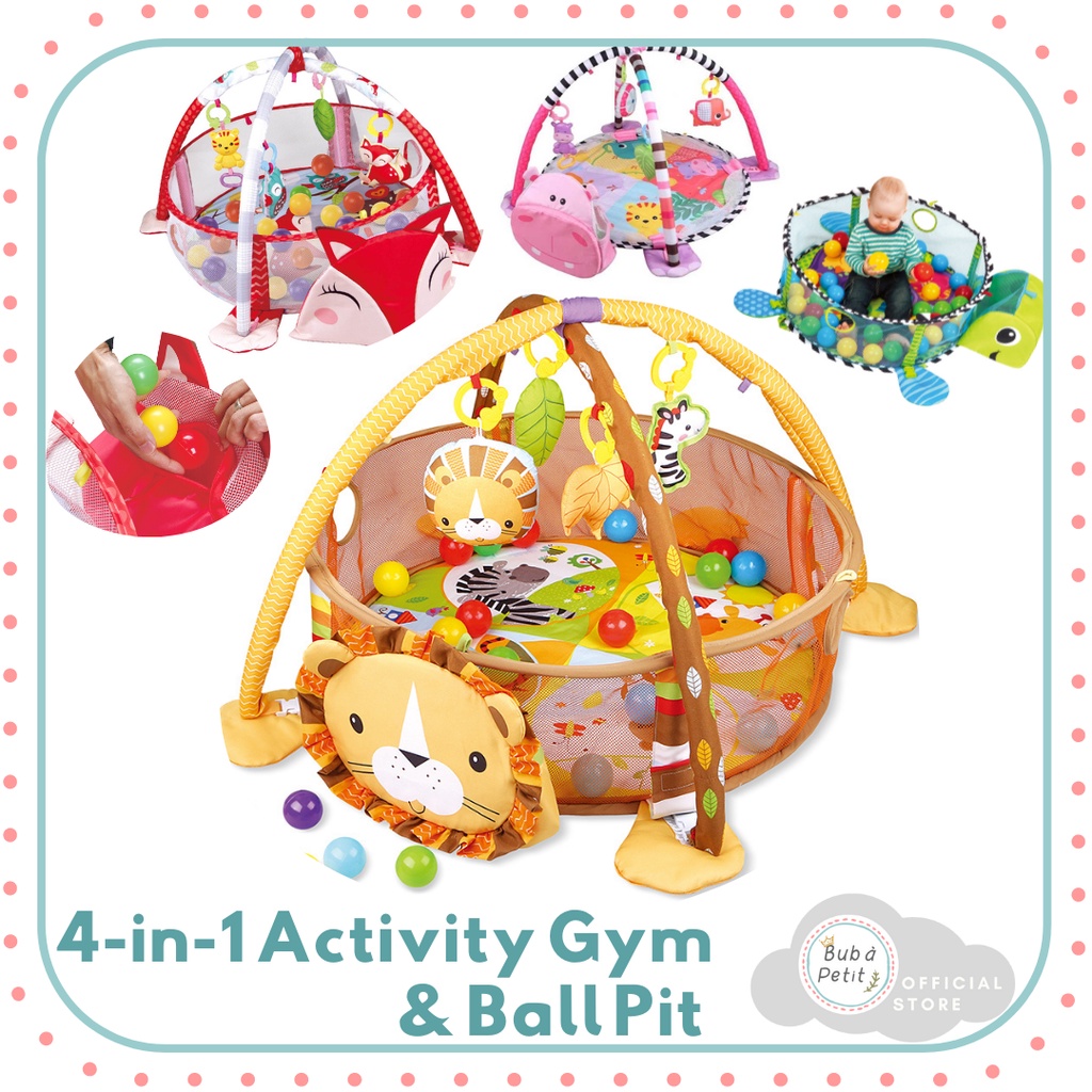 4in1 Musical Baby Activity Gym & Ball Pit Play Mat Tummy Time