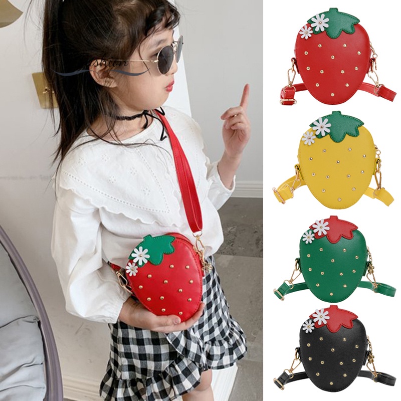 Children's Messenger Bag Strawberry Pouch Western Style Cute Princess