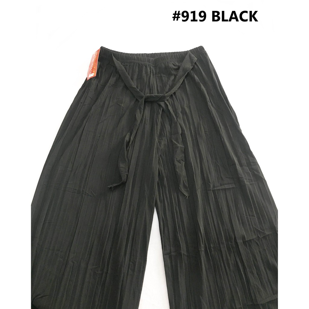 919 CDO LADIES SQUAREPANTS ELECTRIC PLEATS TRENDY WIDE LEG PANTS CULOTTES Shopee Philippines