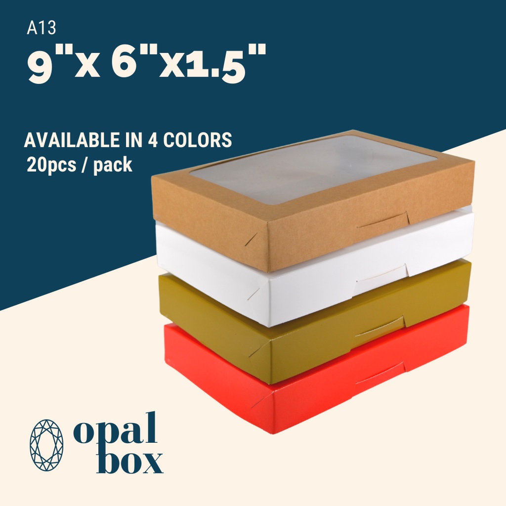 Opalbox 9x6x1.5 Pastry Box Brownie Box Laminated Shopee Philippines