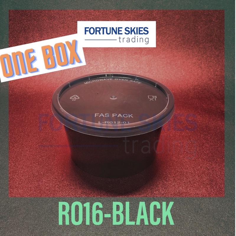 ONE BOX (300 pc) Fas Pack Ro16 Black Body Micowavable Container ...