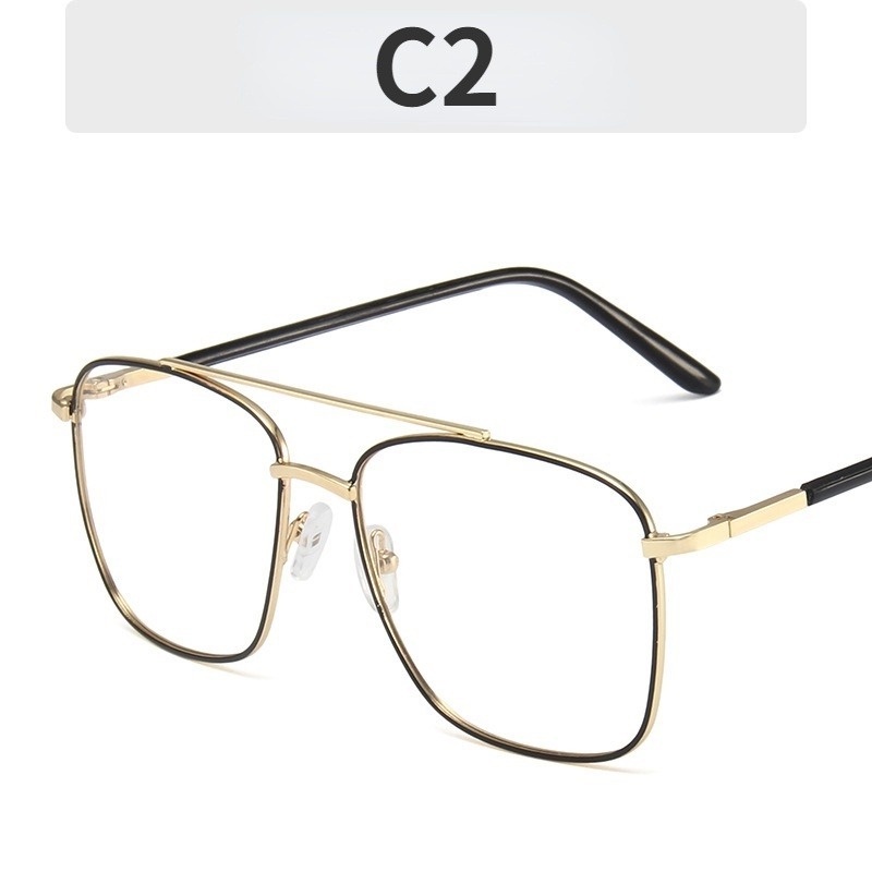 Jiuerba New Fashion Metal Square Glasses Fashion Retro Double Beam