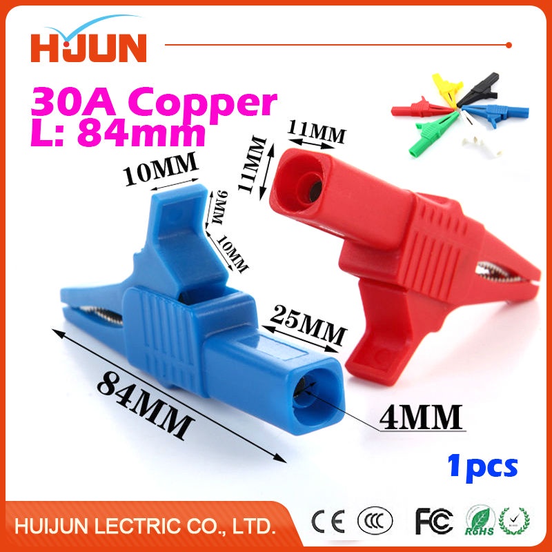 1pcslot 30a 84mm Copper Alligator Clip Cable Wire Battery Crocodile Clips Electrical Clamp