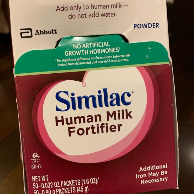 Similac fortified breast store milk