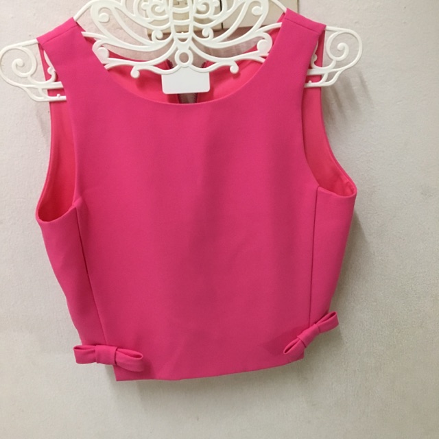 Ribbon Top in Pink(Zip Behind) | Shopee Philippines