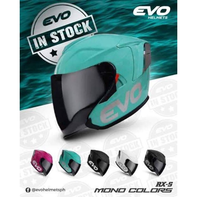 EVO RX5 HALF FACE DUAL VISOR HELMET MONO COLOR | Shopee Philippines