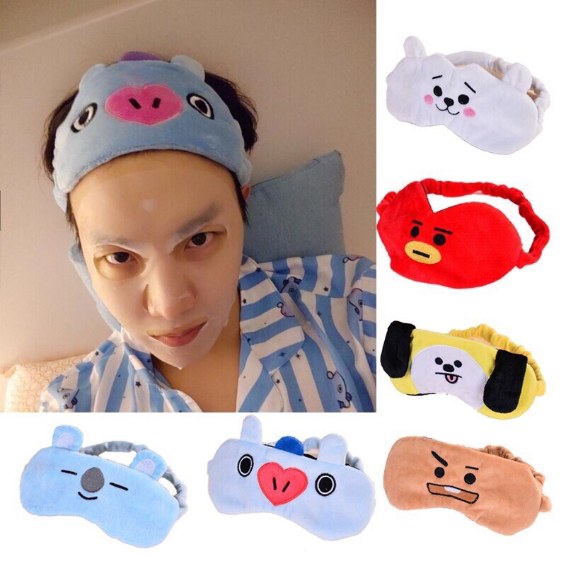 Kpop BTS BT21 Bangtan Boys Sleep Mask Jimin Chimmy RJ Cooky Eye Masks