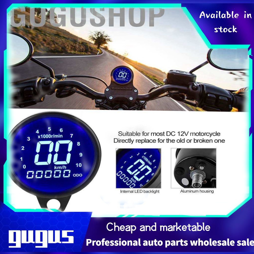 Universal Motorcycle LCD Display Instrument Speedometer Odometer ...