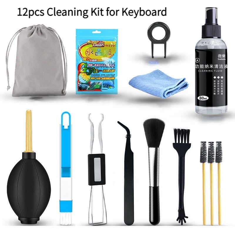12pcs Cleaning Kit for Mechanical Keyboard Laptop Tweezers Screen ...