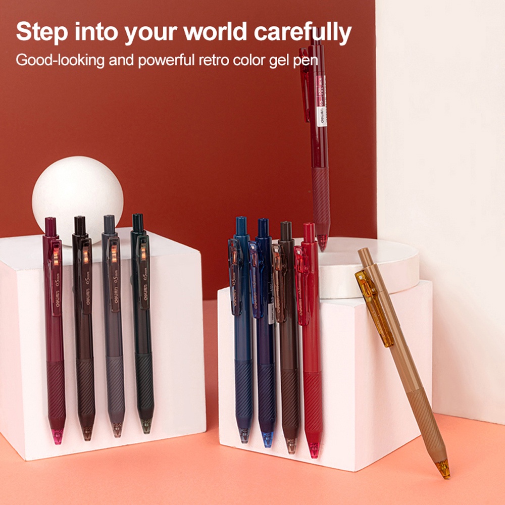 Deli 6 Colors Gel Pen 0.5mm Sign Pen Student Writing Stationery School ...