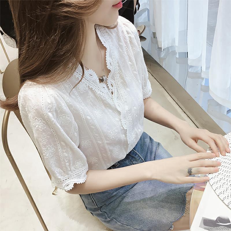Half sleeve high low white blouse deals