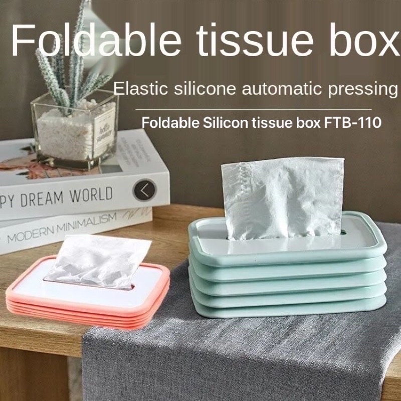 Magic Tissue Box Foldable Lifting Silicone Pumping Tray Living Room ...