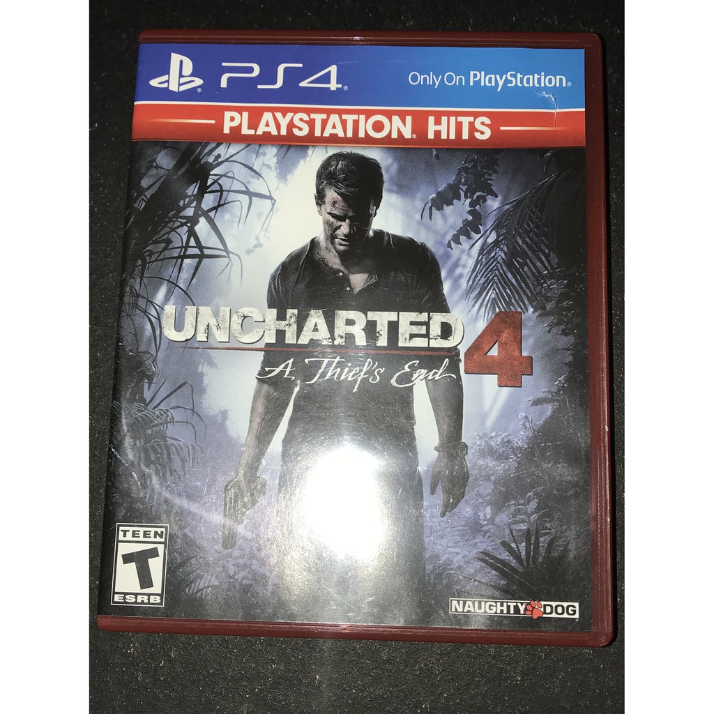 Playstation PS4 Games - Uncharted 4: A Thief's End (Playstation Hits) - w/  tear in the case/label