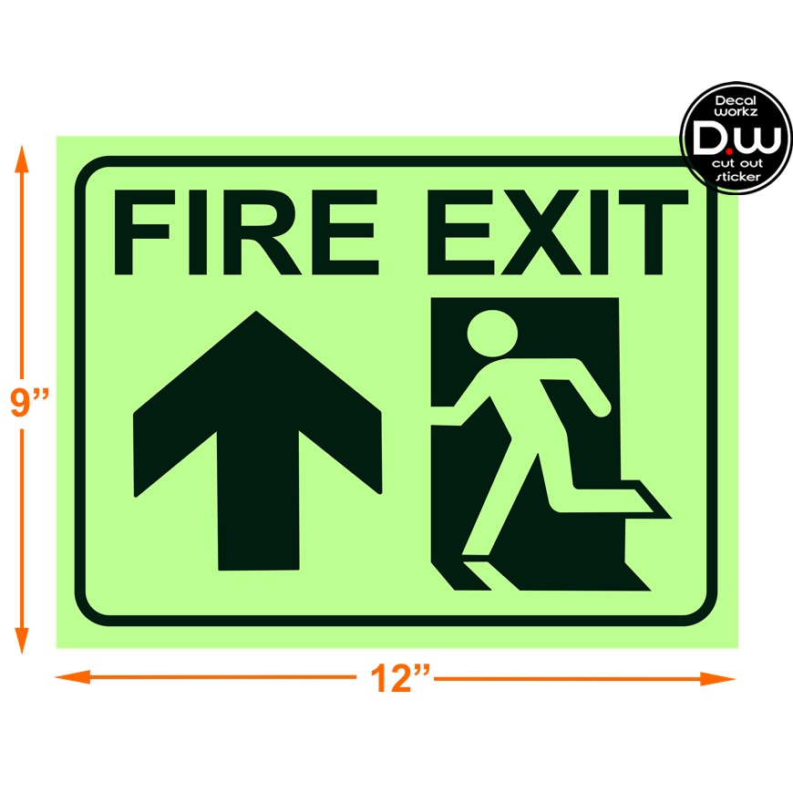 Glow in the Dark Fire Exit Sign 9
