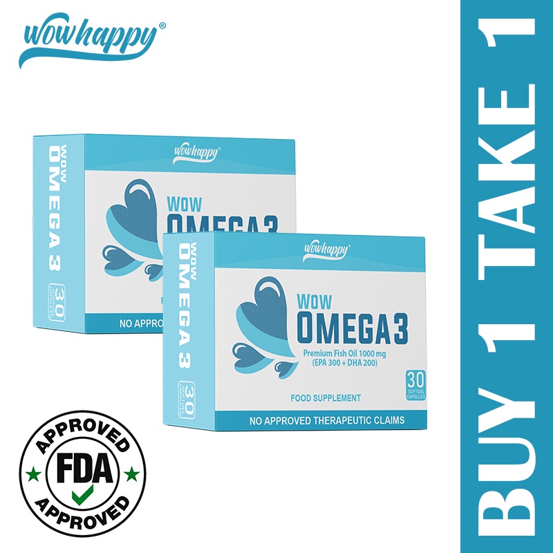 B1T1 Wow Omega3 Fish oil 1000 mg Triple Strength Soft Gel Capsules for