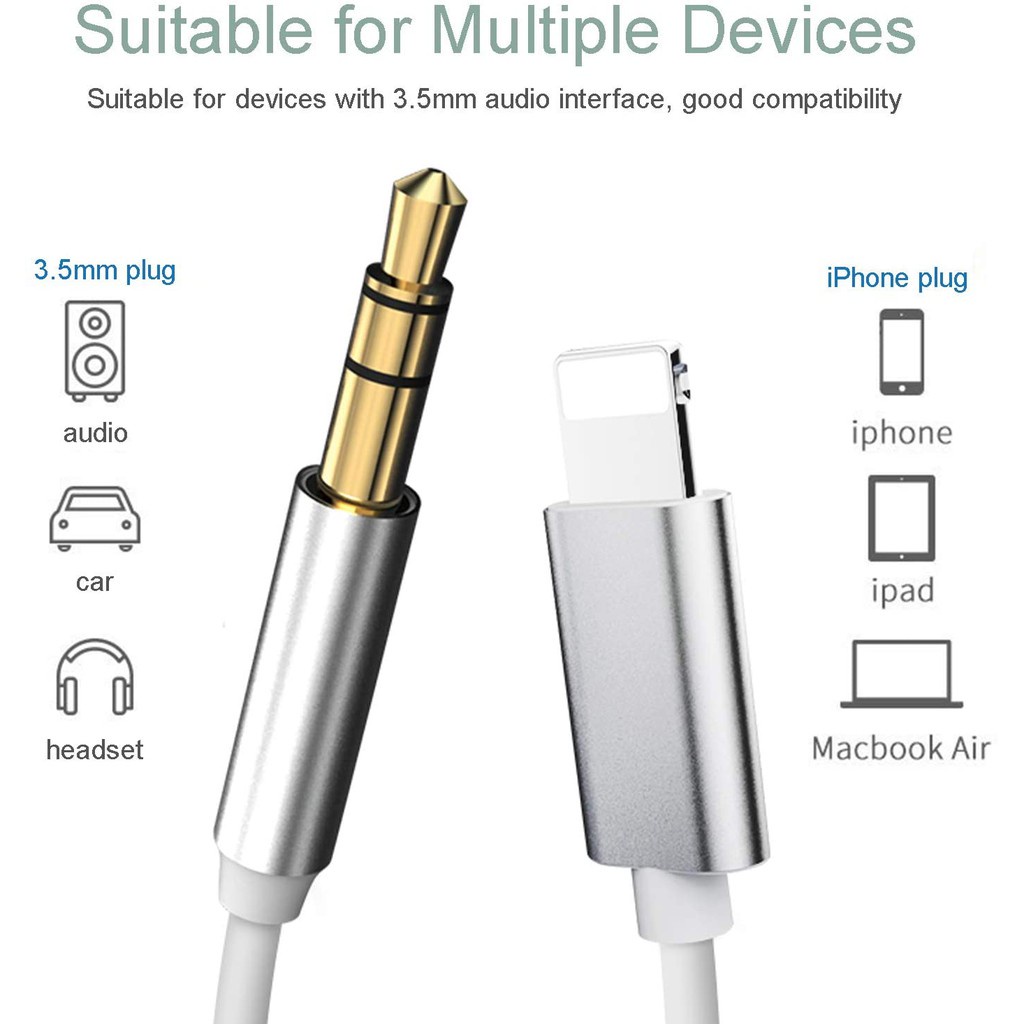 ◇✒◇??Aux Cord For Iphone,Apple Mfi Certified Lightning To 3.5Mm Male Stereo  Audio Cable Adapter Comp