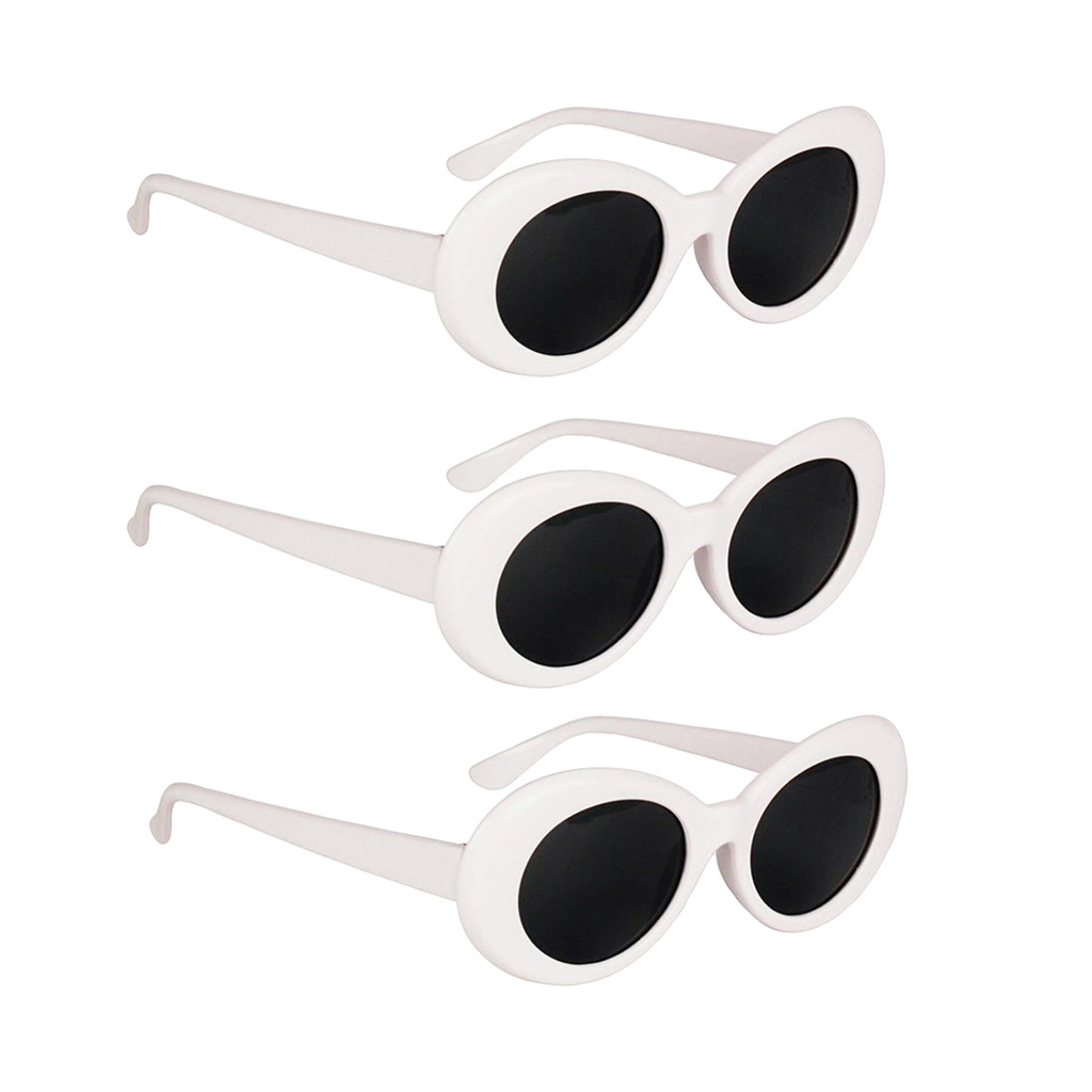 Pack of 3 Vintage White Clout Goggles Glasses Oval Bold Mod Thick Sunglasses Shopee Philippines