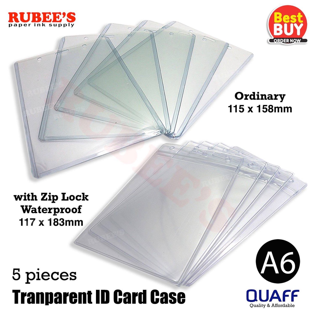 A6 ID Card Case Holder Vertical (5 pieces) Oridnary & With Zip Lock ...