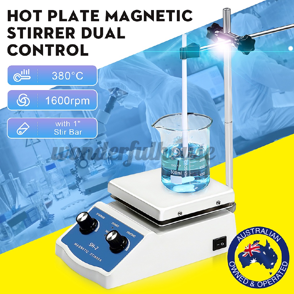 Hot Plate Stirrer Dual Control + 1 inch Stir Bar C3 220V SH2