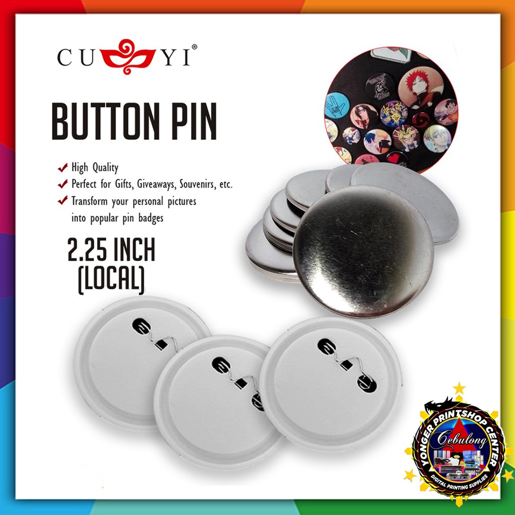 CUYI BUTTON PINS 2.25INCHES ( 100pcs per pack) | Shopee Philippines