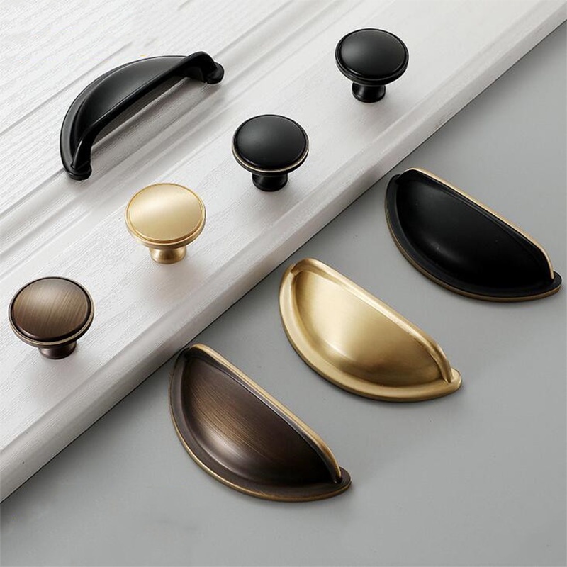 Pure Copper Cabinet Shell Handle Nordic Lattice Single Hole Small Pulls ...