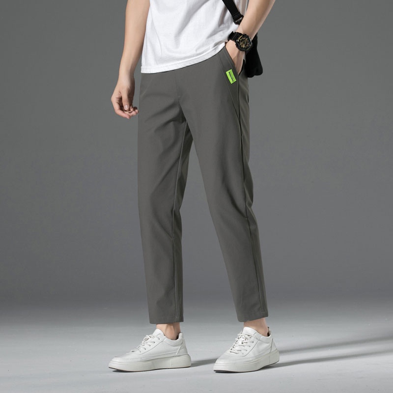Men Pants Korean Ankle Pants Casual Pants Summer Slim Fit Trousers M ...