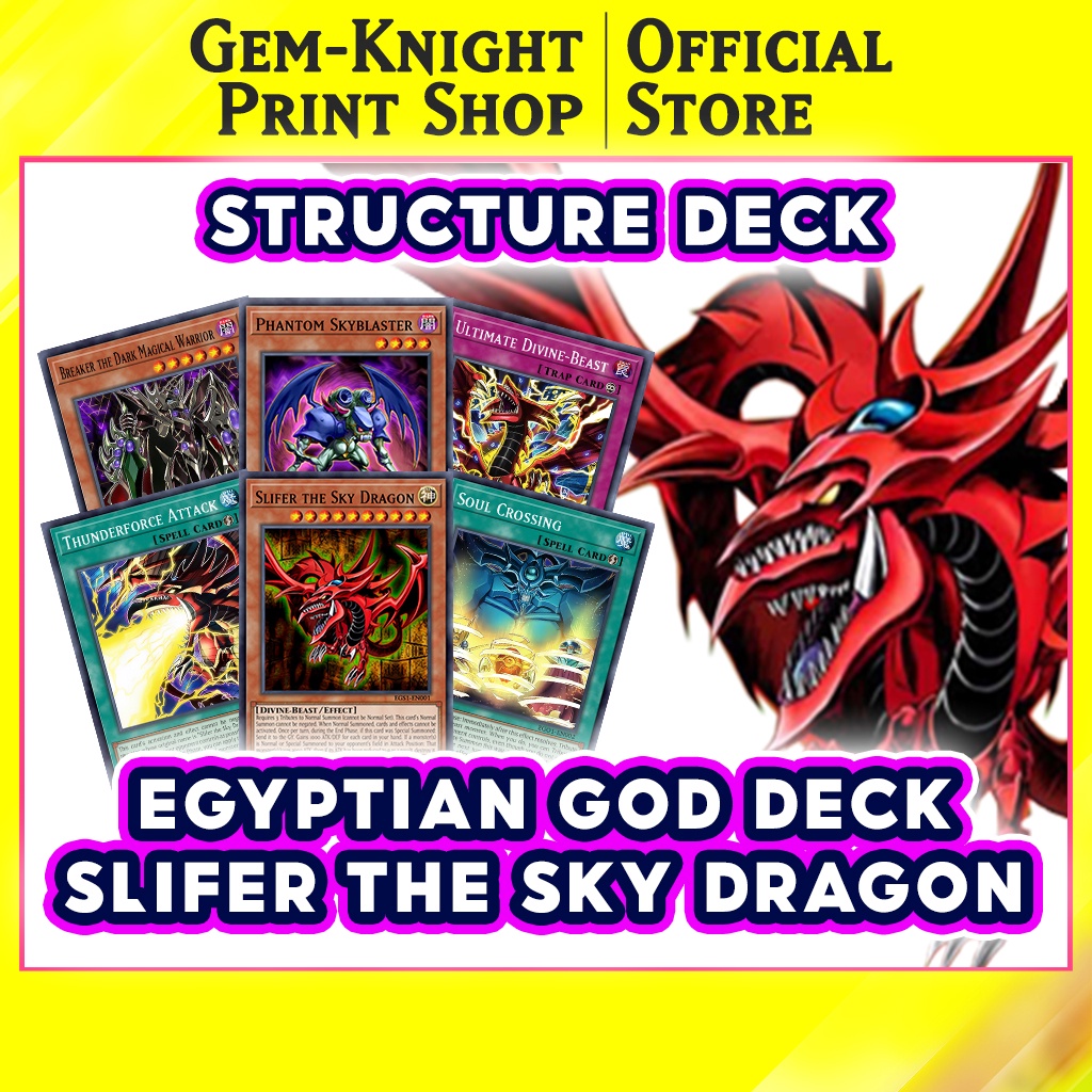 Printed Cards] Yugioh Deck - Egyptian God Deck: Slifer the Sky Dragon / Structure  Deck | Shopee Philippines
